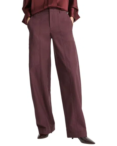 VINCE MID RISE WOOL-BLEND UTILITY PANT