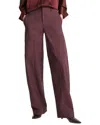 Vince Mid Rise Wool-blend Utility Pant In Purple
