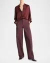 Vince Mid-rise Wool Utility Pants In Cherry Night