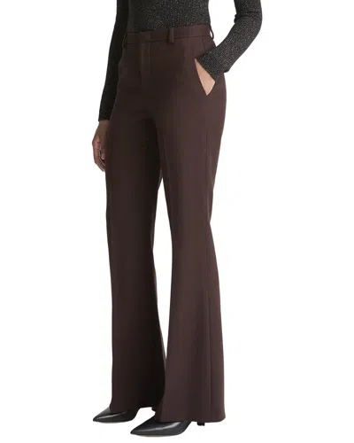Vince Mid Rise Wool-blend Flare Trouser In Brown