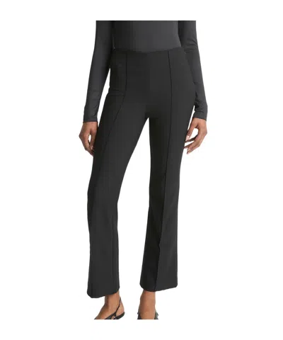 Vince Mid-waist Pleated Bell Bottoms In Black