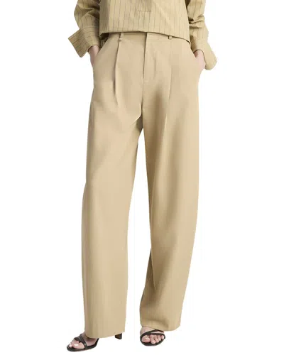 Vince Mid Waist Pleated Trouser In Animal Print