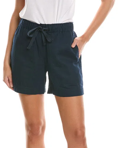 Vince Mid Waist Tie Front Pull On Short In Blue