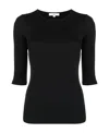 Vince Middle Sleeved T-shirt With Round Collar In The Logo In Black