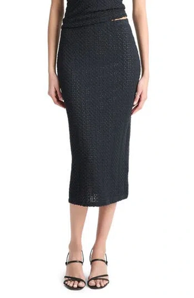 Vince Midi Knit Skirt In Blue