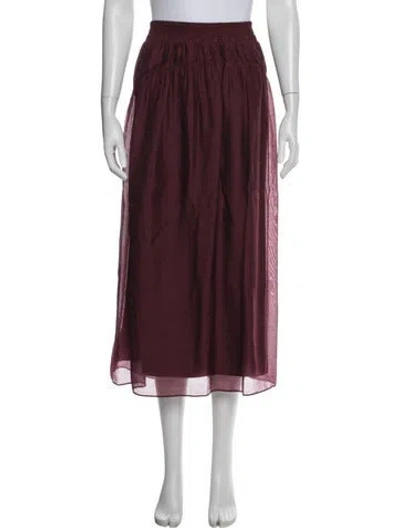 Pre-owned Vince Midi Length Skirt In Burgundy