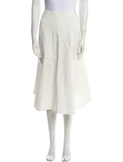 Pre-owned Vince Midi Length Skirt In White