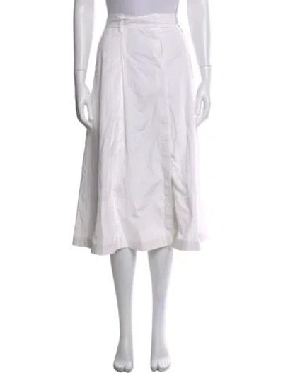 Pre-owned Vince Midi Length Skirt In White