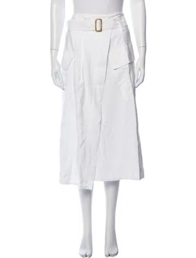 Pre-owned Vince Midi Length Skirt In White
