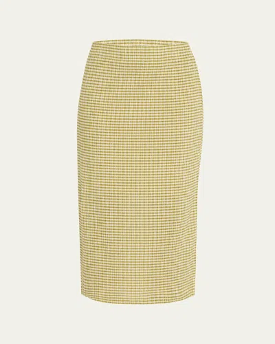 Vince Midi Pencil Skirt In Herbaria Combo