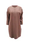 Vince Midi Sack Dress With Front Zipper In Brown Polyester In Brown