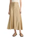 Vince Satin Trouser A-line Skirt In Dune Stone