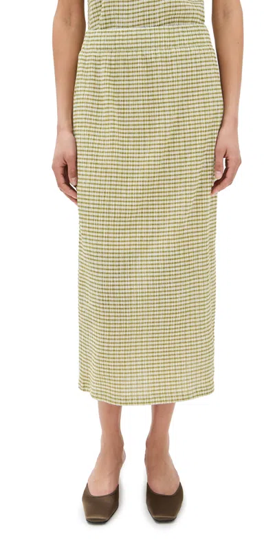 VINCE MIDI SKIRT HERBARIA COMBO