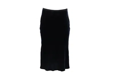 Vince Midi Skirt In Navy Blue Velvet