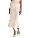 Vince Raw Edge Paneled Slip Skirt In Roselle In Multi