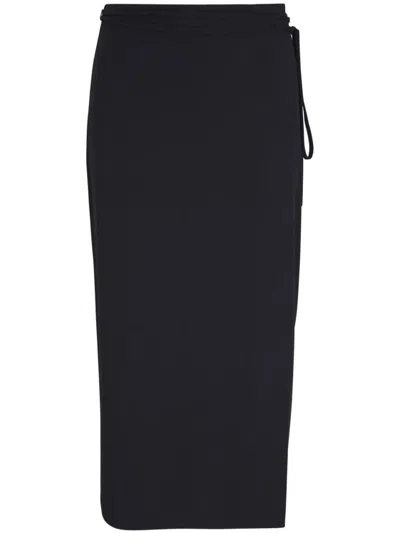 VINCE MIDI TIE WRAP SKIRT