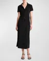 Vince Wrap Midi Skirt In Black