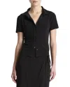 Vince Short-sleeve Button-up Shirt In Black