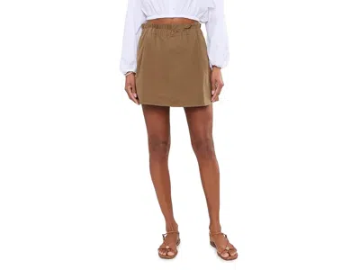 Vince Mid-rise Cotton Pull-on Skort Women's Skirt Almondine: Sm In Brown