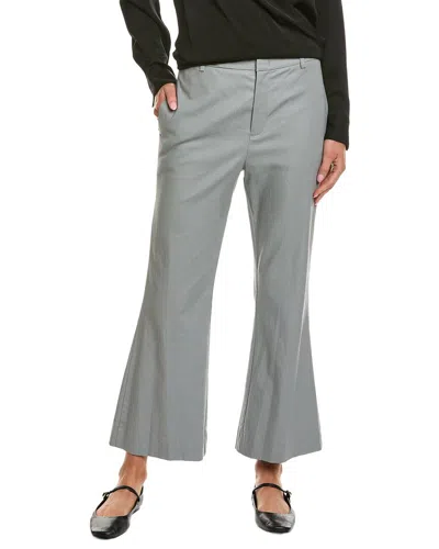 Vince Mid-rise Linen-blend Cropped Trouser In Gray