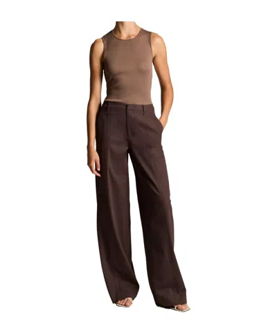 Vince Mid-rise Spliced Casual Pants In Brown