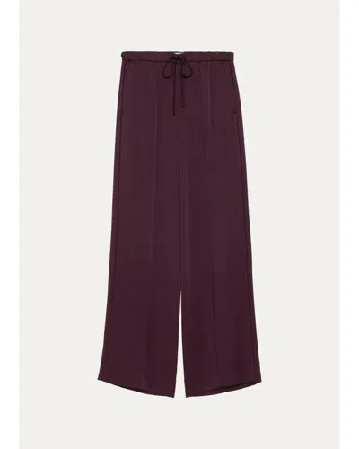 Vince Mid-rise Tailored Drawstring Pants In Burgundy