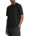 Vince Milano Short Sleeve Crewneck Sweater In Black
