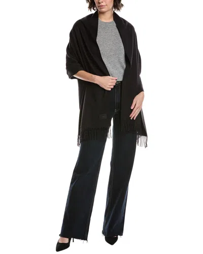 Vince New Boiled Cashmere Knit Blanket Wrap In Black