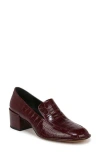 Vince Millie Alligator Embossed Loafer In Deep Cherry