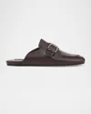 Vince Minetta Leather Buckle Mules In Brown