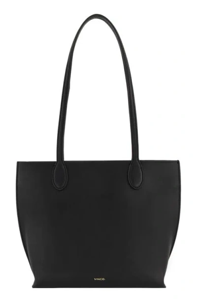 Vince Mini Athene Nappa Leather Tote In Black