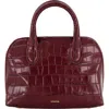 Vince Delphine Mini Croc-effect Leather Crossbody Handbag In Burgundy