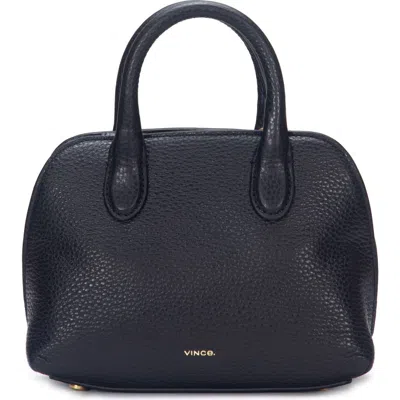 Vince Mini Delphine Pebble Leather Top Handle Bag In Black