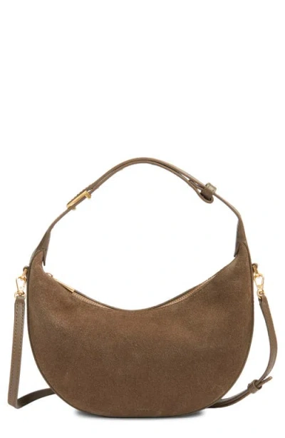 Vince Mini Eris Suede Hobo Bag In Oliva