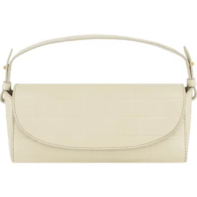 Vince Mini Sabrina Croc Embossed Leather Top Handle Bag In Silver