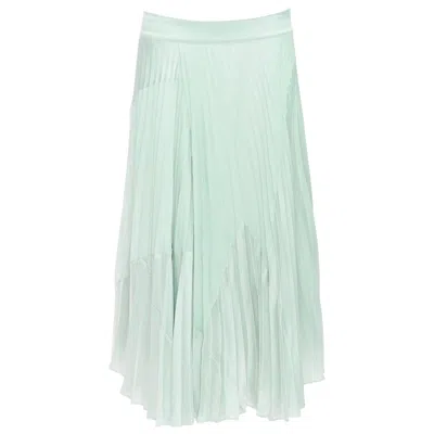 Pre-owned Vince Mint Green Multi Fabric Panelled Pleated Midi Skirt Us4 S