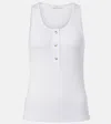 Vince Rib Pima Cotton Henley Tank