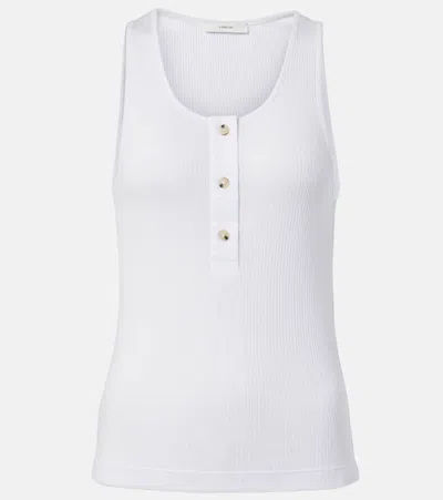 VINCE MIXED MEDIA COTTON TANK TOP