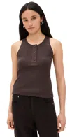 Vince Rib Pima Cotton Henley Tank