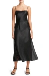 Vince Mixed Media Slipdress In Black