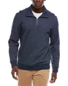 Vince Mock Neck 1/4-zip Sweater In Blue