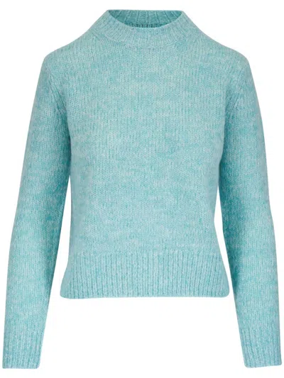 Vince Mock Neck Jumper In Blue