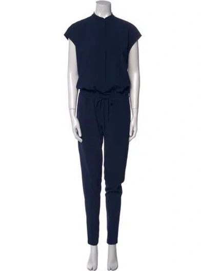 Pre-owned Vince Mock Neck Jumpsuit In Blue