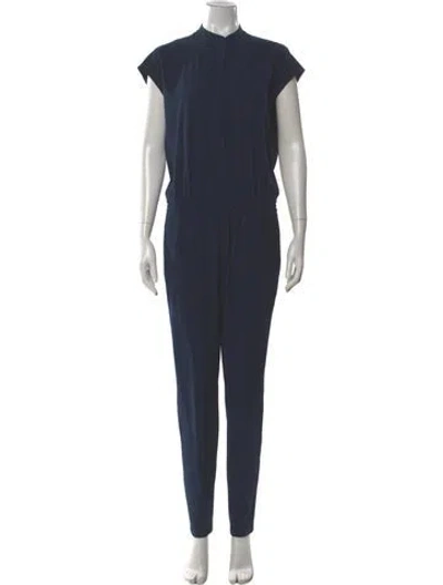 Pre-owned Vince Mock Neck Jumpsuit In Blue