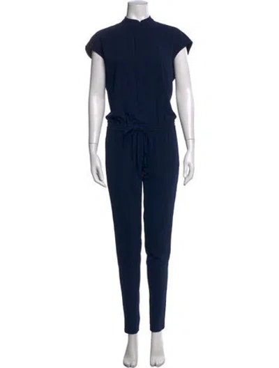 Pre-owned Vince Mock Neck Jumpsuit In Blue