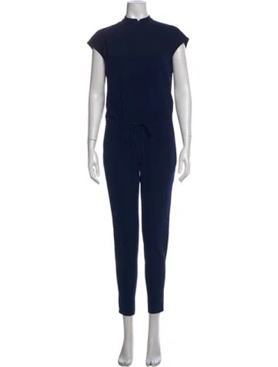 Pre-owned Vince Mock Neck Jumpsuit In Blue