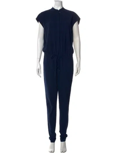 Pre-owned Vince Mock Neck Jumpsuit In Blue