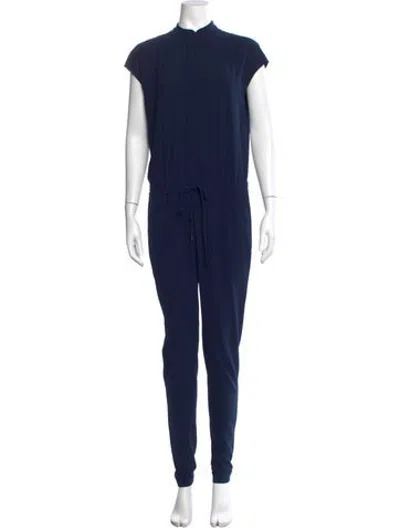 Pre-owned Vince Mock Neck Jumpsuit In Blue