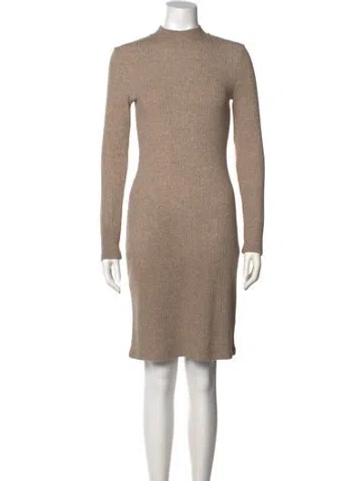 Pre-owned Vince Mock Neck Knee-length Dress In Neutral