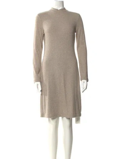 Pre-owned Vince Mock Neck Knee-length Dress In Neutral